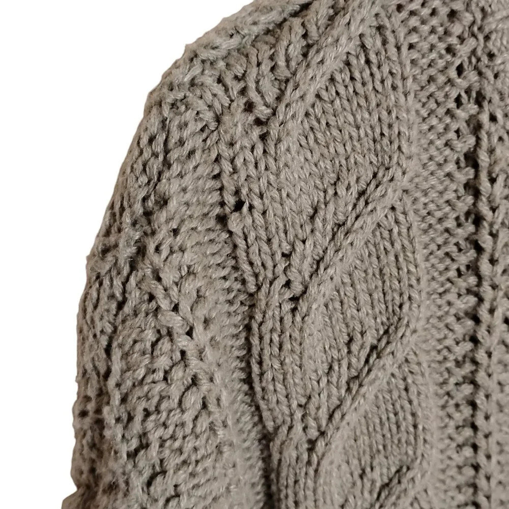 Cupcakes and Cashmere Green Cable Knit Cardigan, Medium - Picture 3 of 10